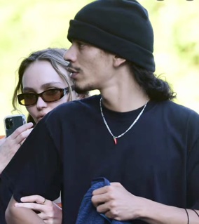 Yassine Stein with his girlfriend Lily-Rose Depp.